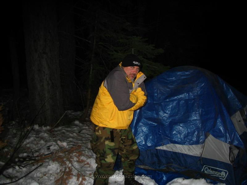 45. Fake 'I'm Cold' shot in front of my tent..jpg