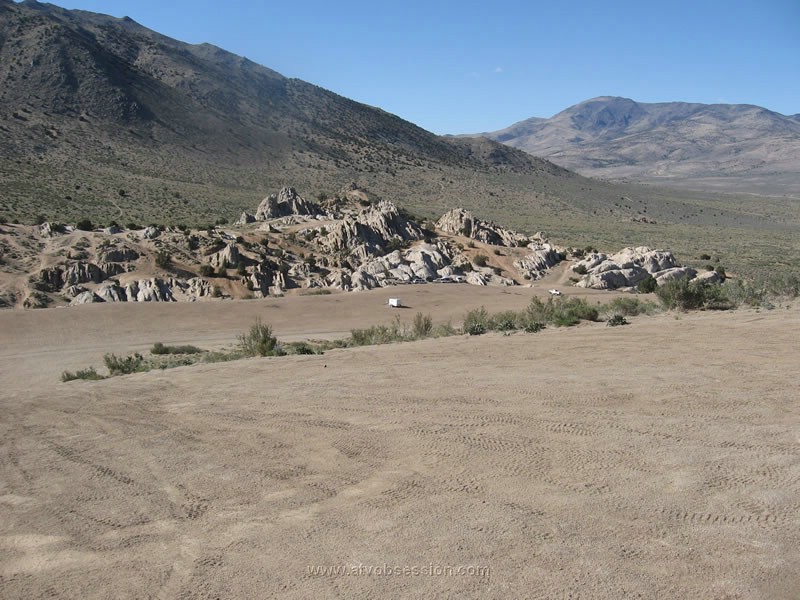 043. Nearly 50 miles...A shot from above of our camp at Moonrocks..jpg